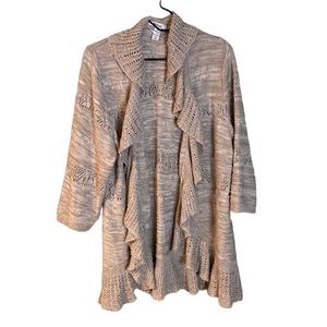 Style & Co Knit Sweater Cardigan, Open Front, Earth Tone Colors, Size 2X